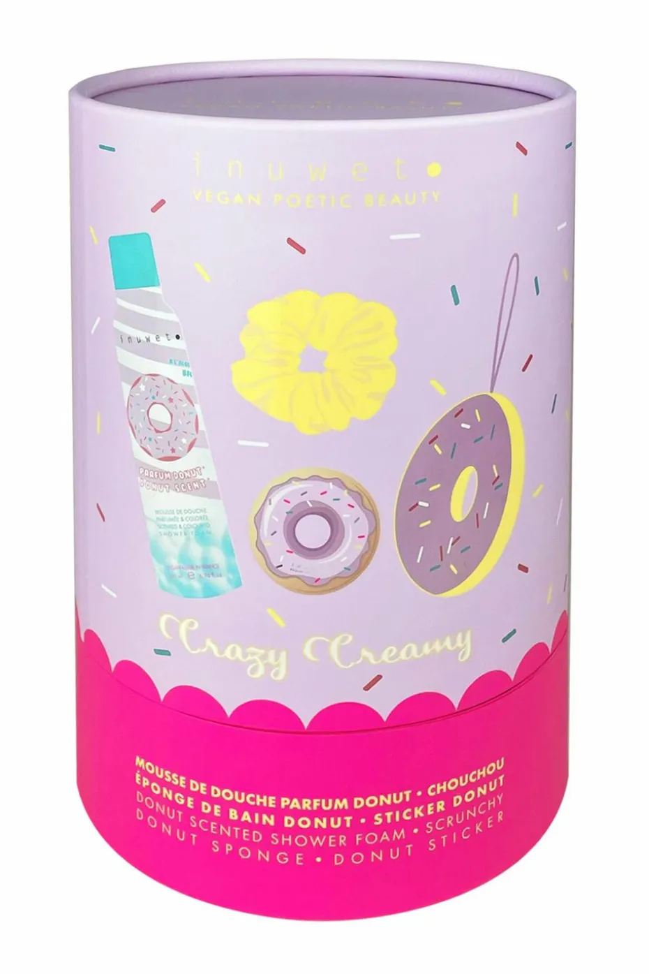Coffret mousse de bain, éponge & chouchou Donuts