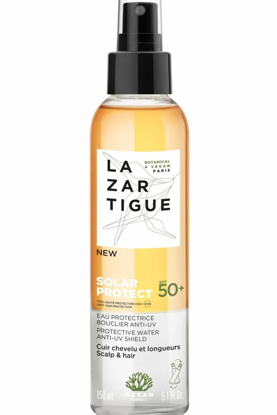 Eau solaire protectrice cheveux SPF50+