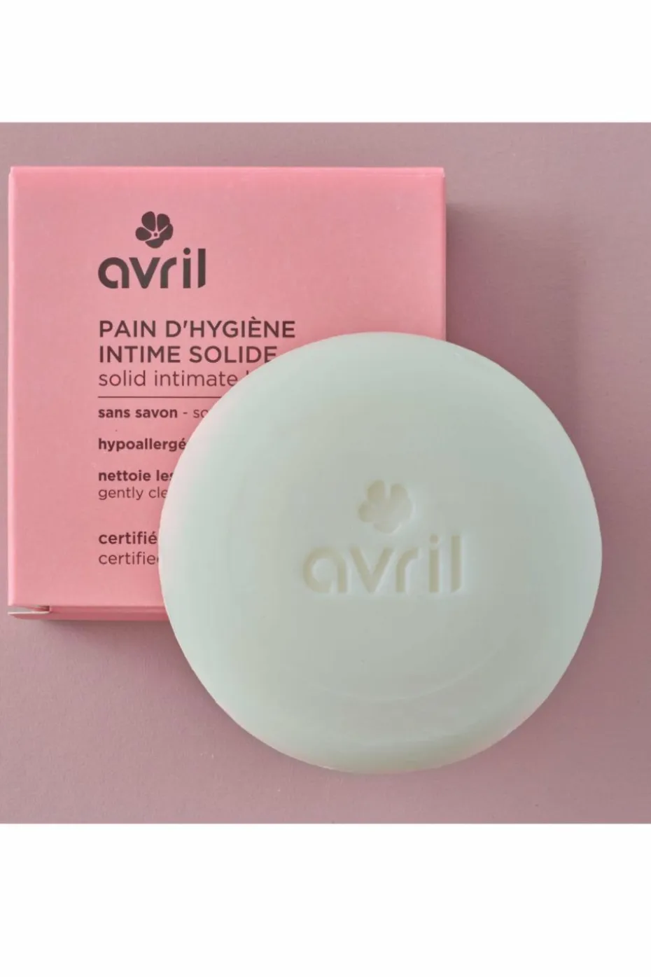 Pain d’hygiène intime solide certifié bio