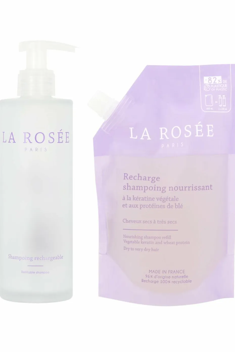 Shampoing nourrissant et son flacon rechargeable