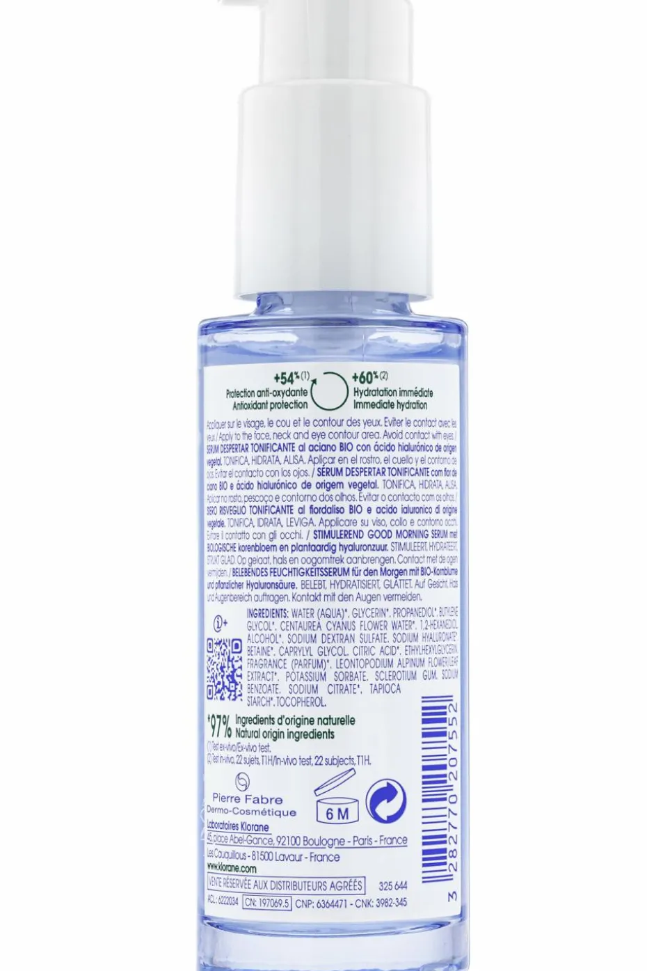 Sérum réveil tonique au Bleuet bio et acide hyaluronique